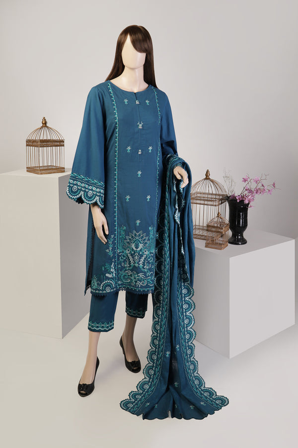 Unstitched Embroidered Self Lawn Jacquard 3 Piece