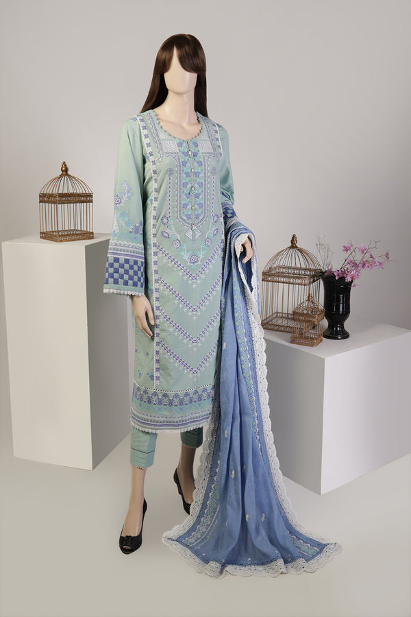 Unstitched Embroidered Self Lawn Jacquard 3 Piece