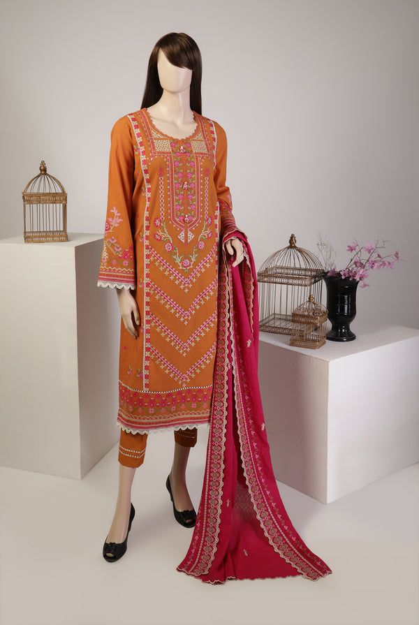 Unstitched Embroidered Self Lawn Jacquard 3 Piece