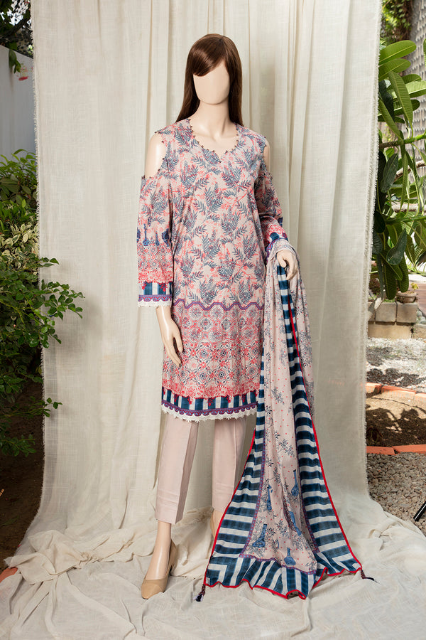 Unstitched Printed Lawn 3 Piece