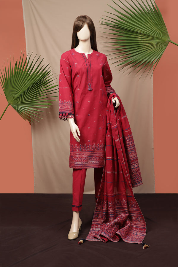 Unstitched Jacquard Cotton 2 Piece (Shirt/Dupatta)