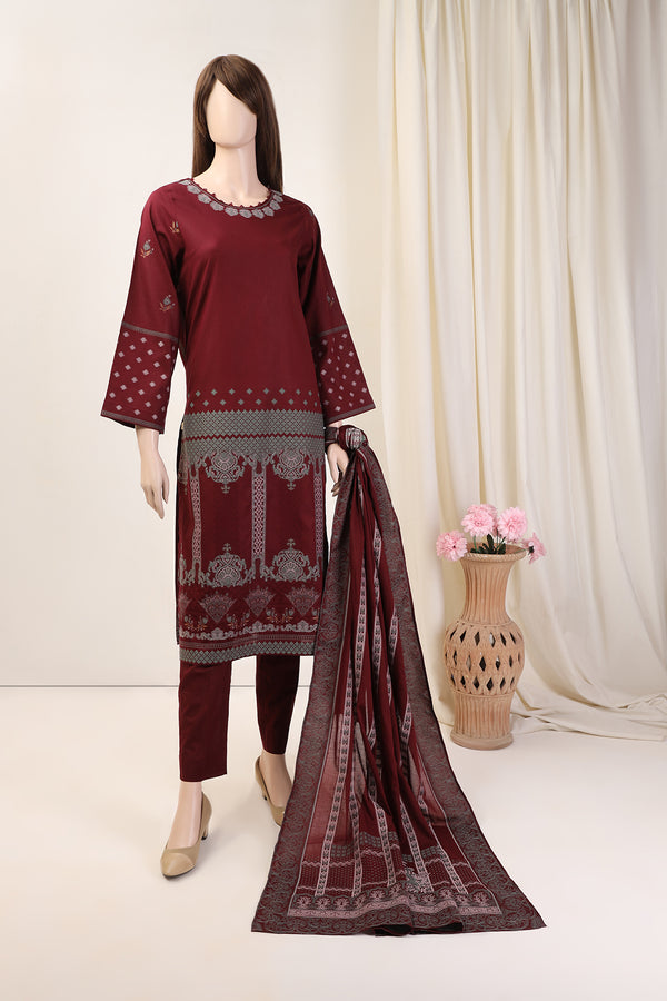 Unstitched Jacquard Cotton 3 Piece