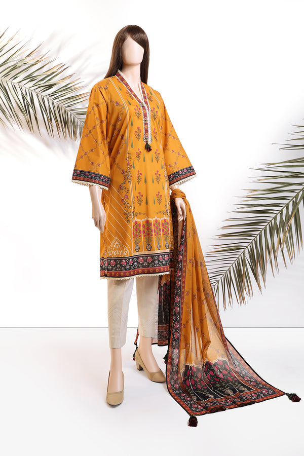 Unstitched Printed Lawn 2 Piece (Shirt/Dupatta)