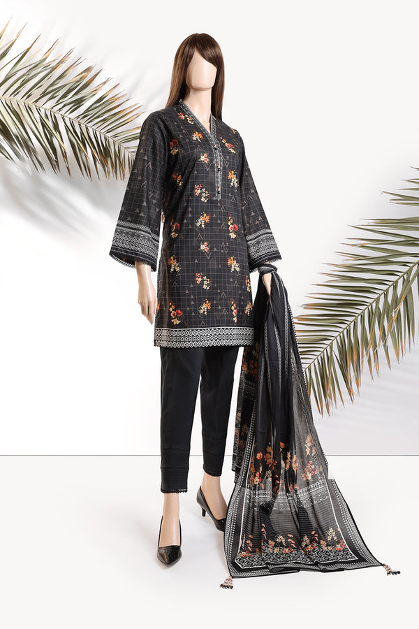 Unstitched Printed Lawn 2 Piece (Shirt/Dupatta)