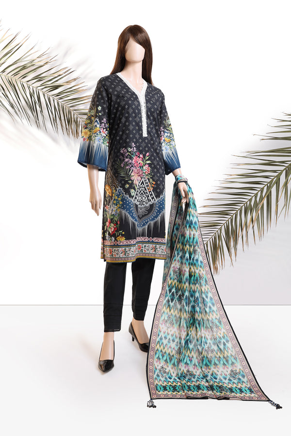 Unstitched Printed Lawn 2 Piece (Shirt/Dupatta)