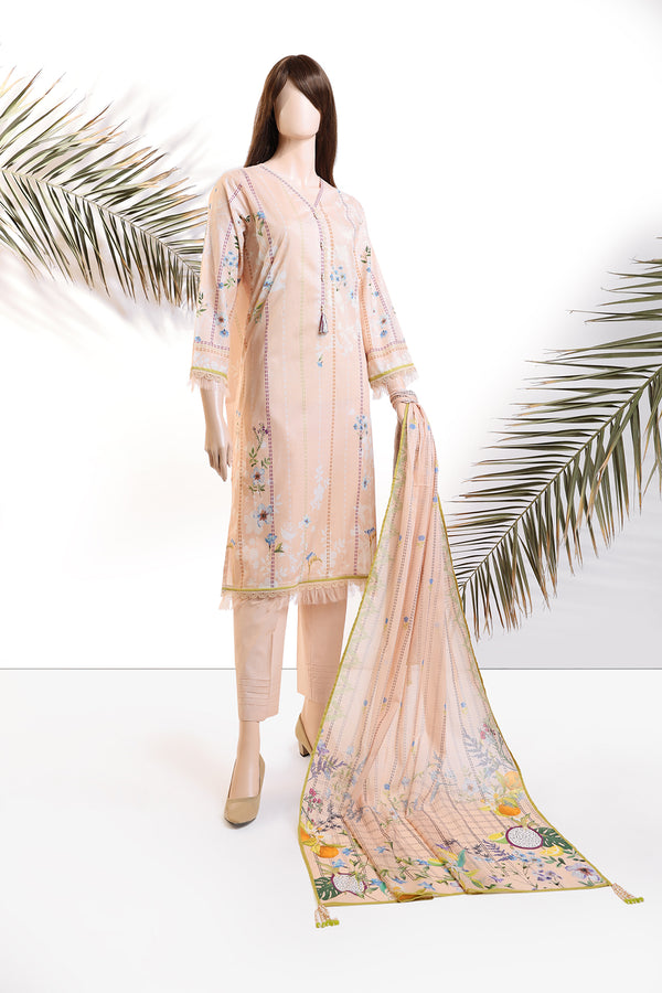 Unstitched Printed Lawn 3 Piece