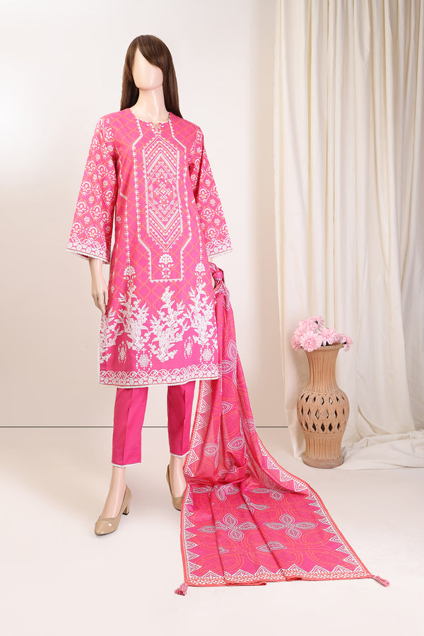 Unstitched Printed Lawn 3 Piece