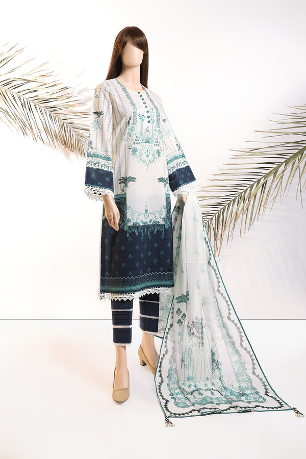 Unstitched Printed Lawn 3 Piece