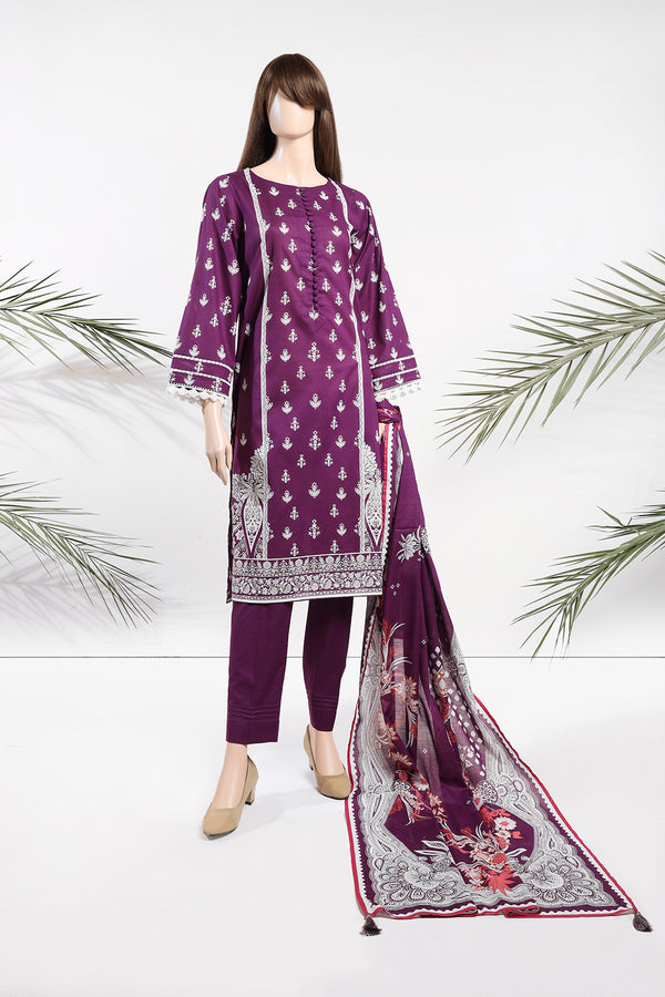 Unstitched Printed Lawn 3 Piece