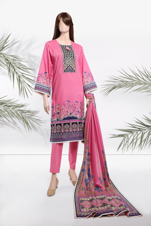 Unstitched Printed Lawn 3 Piece