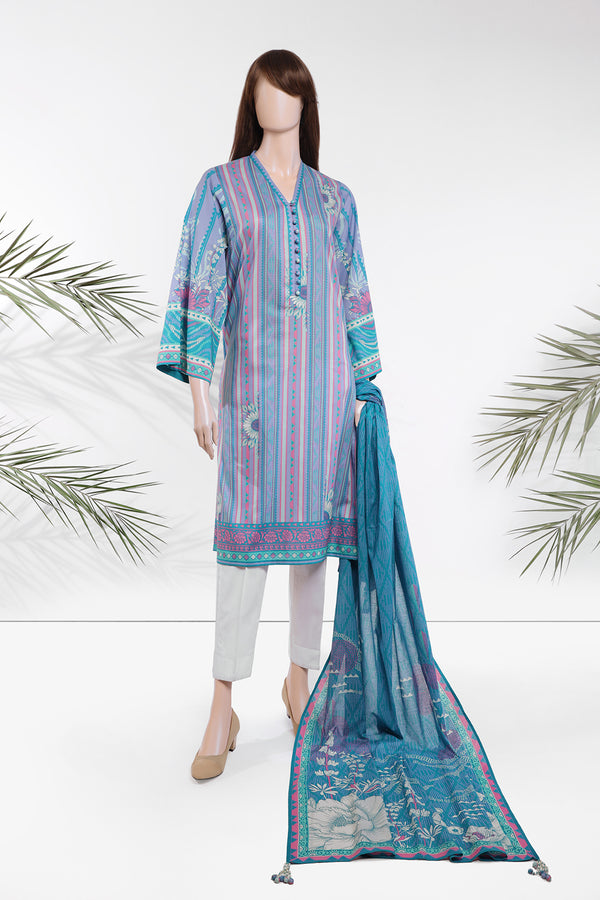 Unstitched Printed Lawn 2 Piece (Shirt/Dupatta)