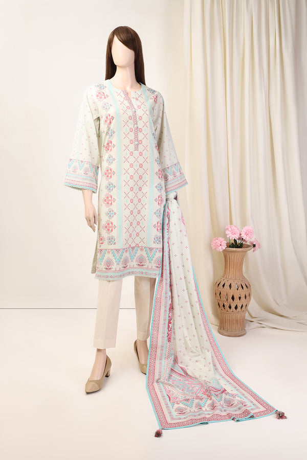 Unstitched Printed Lawn 2 Piece (Shirt/Dupatta) (Special Price)