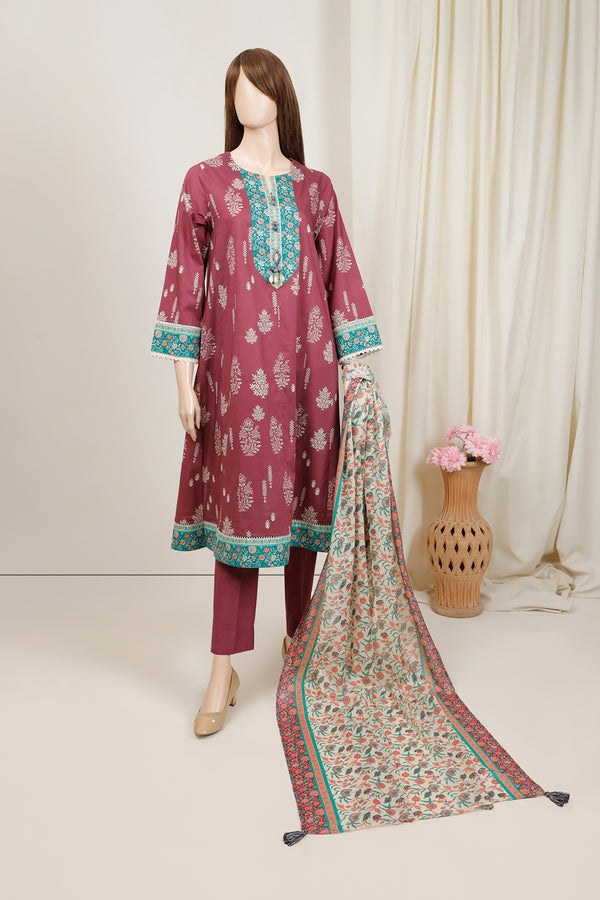 Unstitched Printed Lawn 3 Piece