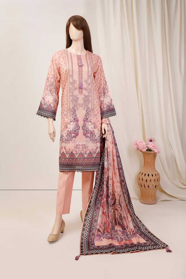 Unstitched Printed Lawn 3 Piece