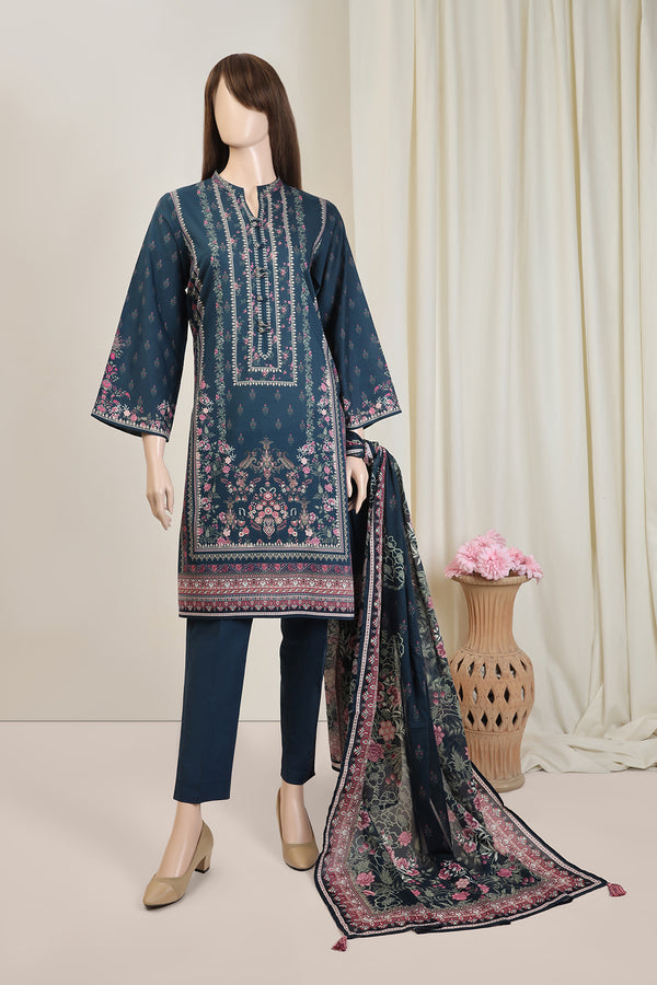 Unstitched Printed Lawn 2 Piece (Shirt/Dupatta)