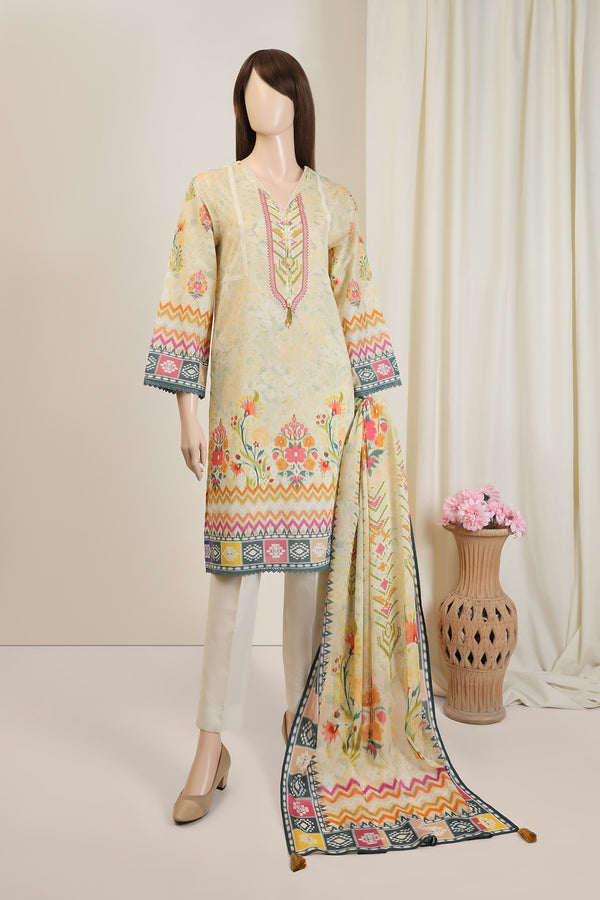 Unstitched Printed Lawn 2 Piece (Shirt/Dupatta)