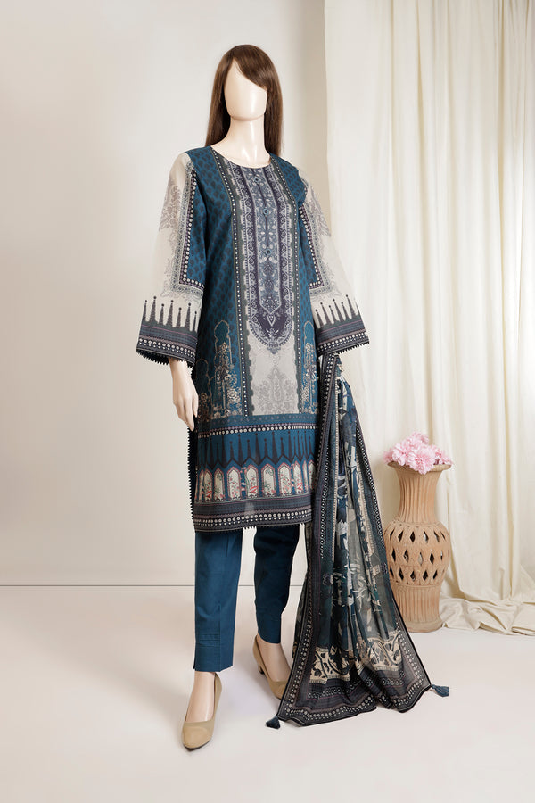 Unstitched Printed Lawn 3 Piece