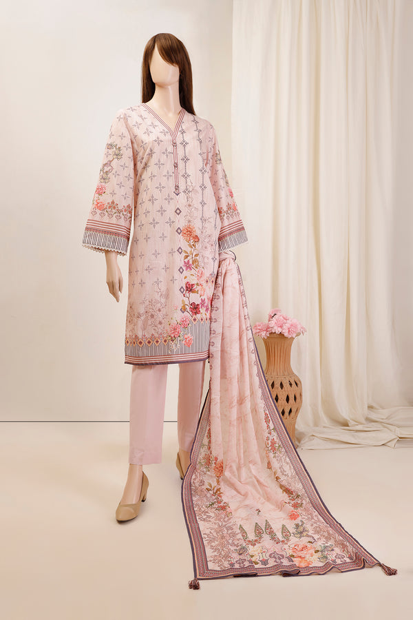 Unstitched Printed Lawn 3 Piece