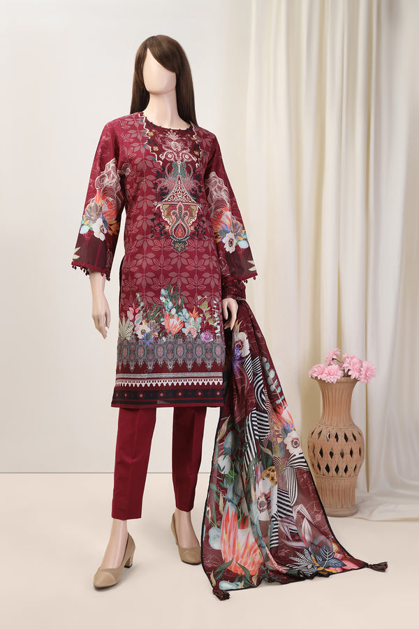 Unstitched Printed Lawn 2 Piece (Shirt/Dupatta)