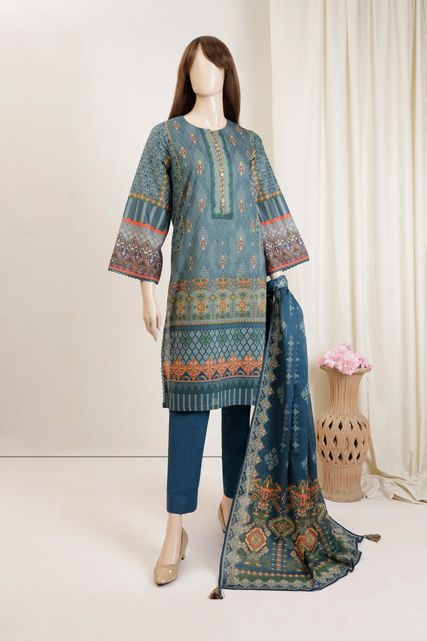 Unstitched Printed Lawn 2 Piece (Shirt/Dupatta)