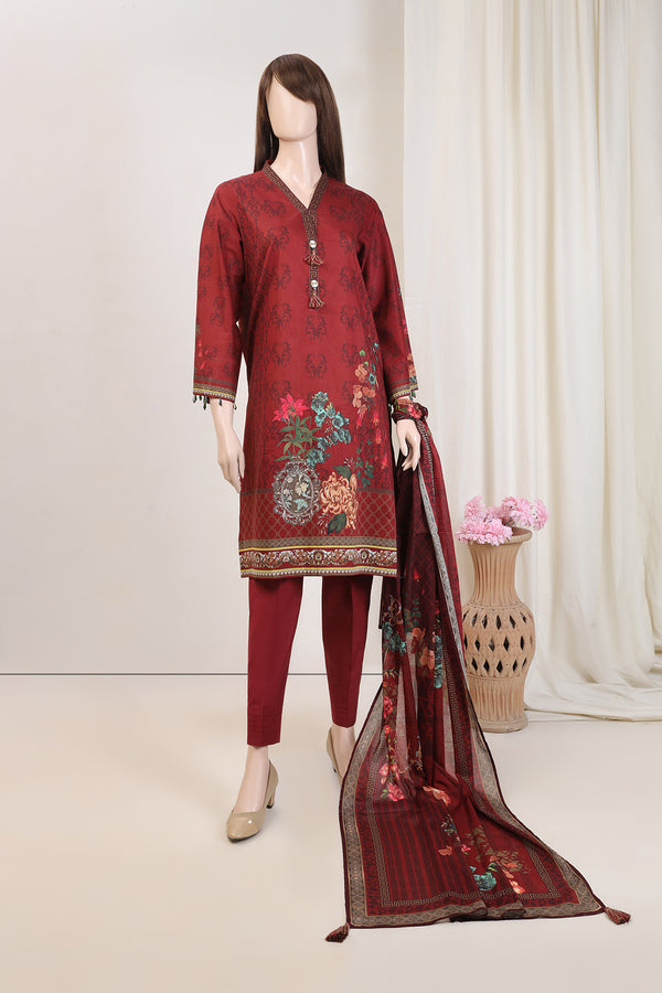 Unstitched Printed Lawn 3 Piece