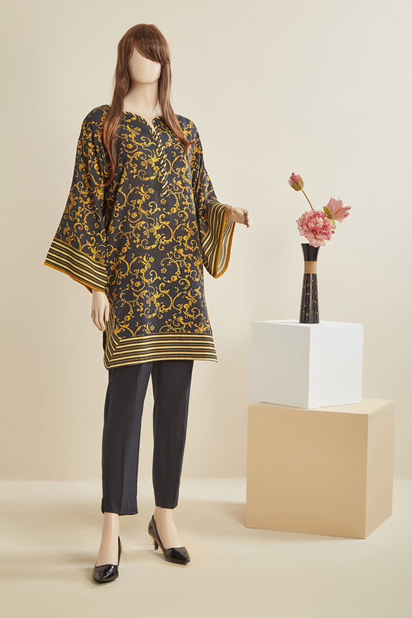 Printed Khaddar Stitched Shirt