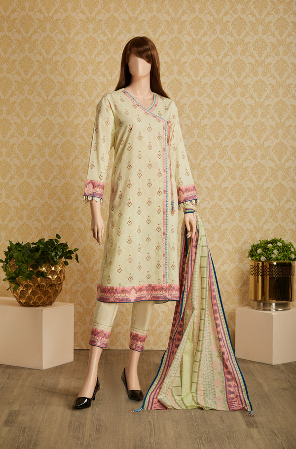 Unstitched Printed Lawn 3 Piece