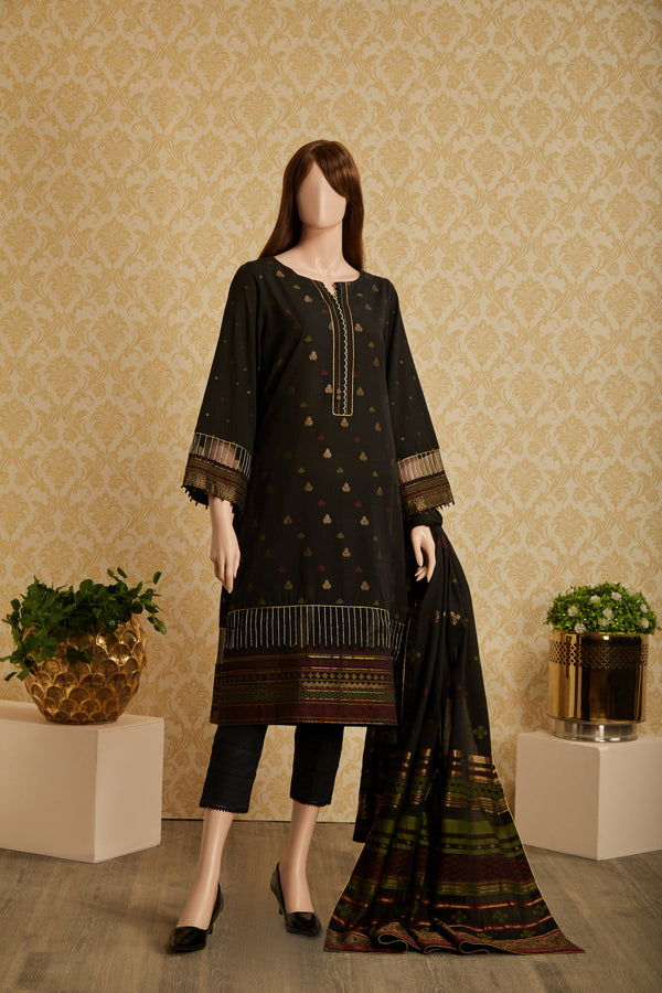 Unstitched Jacquard Cotton 2 Piece (Shirt/Dupatta)