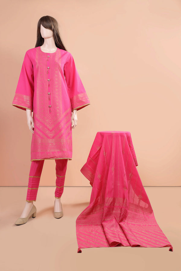 Unstitched Jacquard Cotton 3 Piece (Special Price)