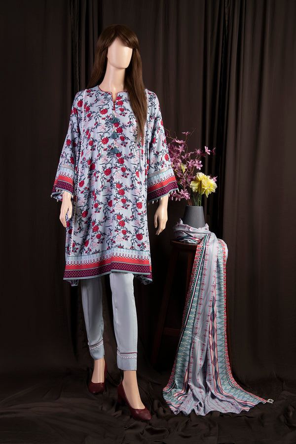 Unstitched Printed Linen 2 Piece (Shirt/Dupatta)