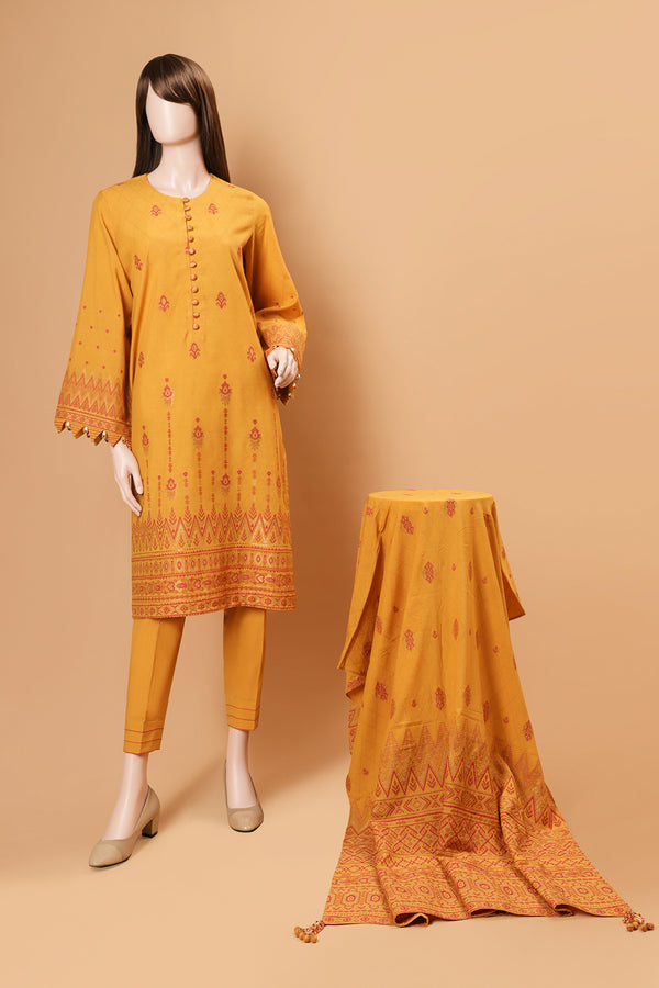 Unstitched Jacquard Cotton 2 Piece (Shirt/Dupatta)