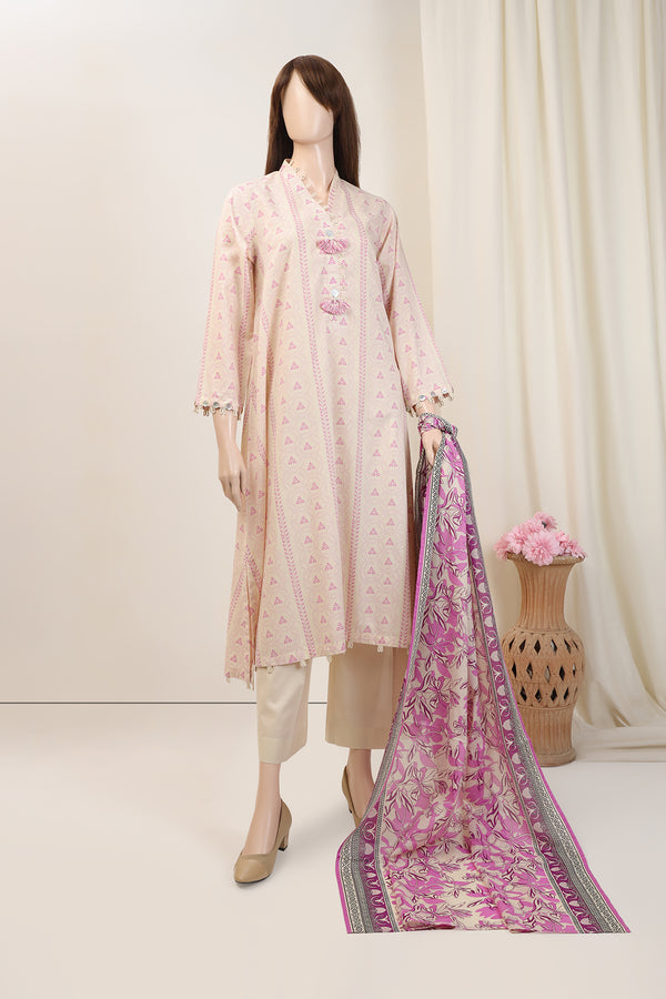 Unstitched Printed Lawn 3 Piece