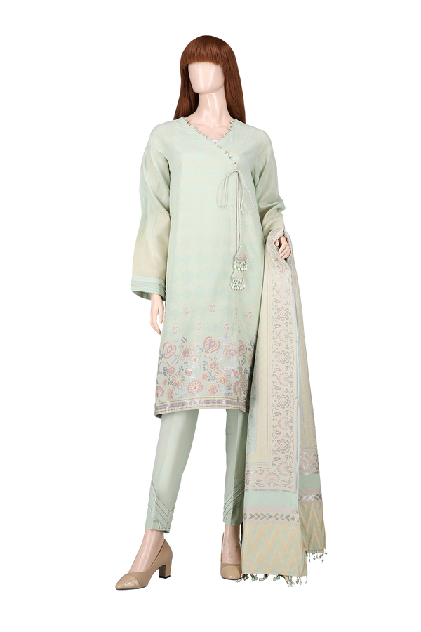 Unstitched Jacquard Lawn 3 Piece