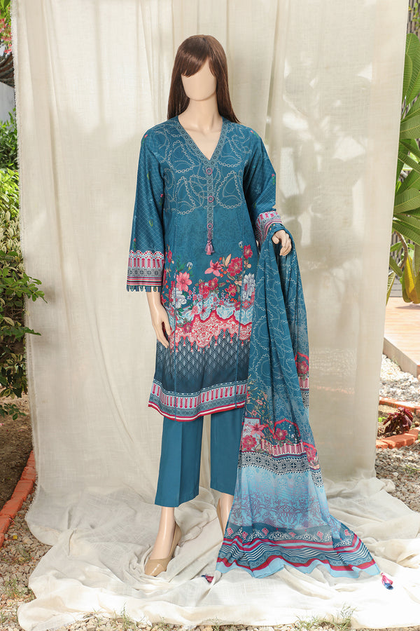 Unstitched Printed Lawn 3 Piece