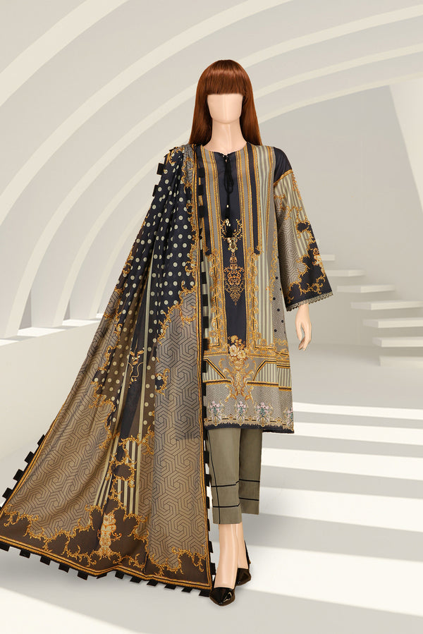 Unstitched Printed Lawn 2 Piece (Kameez Dupatta)