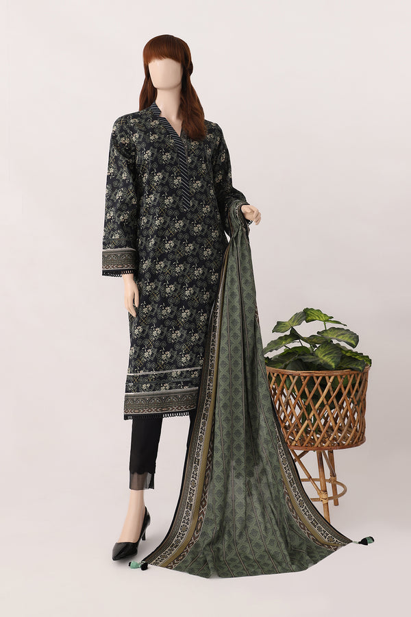 Unstitched Printed Lawn 2 Piece (Kameez Dupatta)