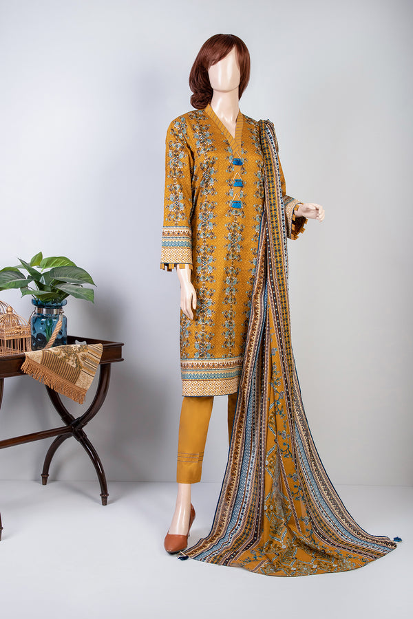 Unstitched Printed Lawn 3 Piece