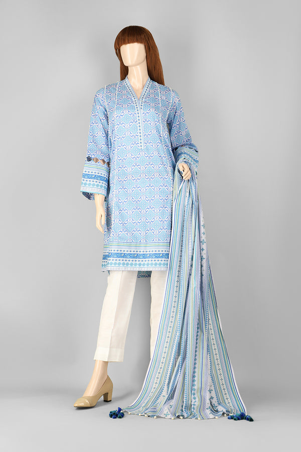 Unstitched Printed Lawn 2 Piece (Kameez Dupatta)