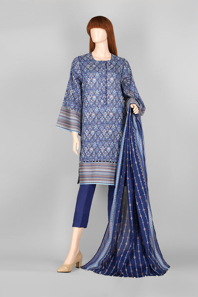 Unstitched Printed Lawn 3 Piece