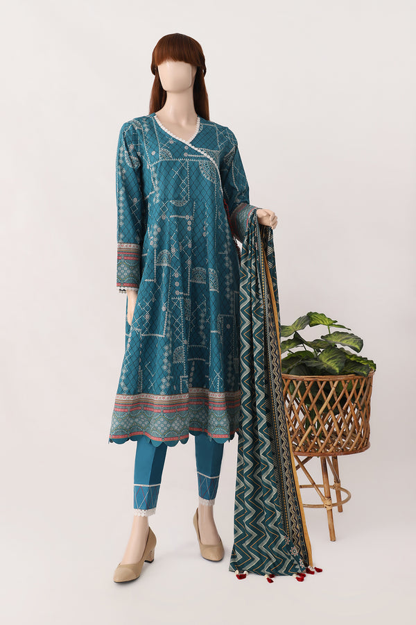 Unstitched Printed Lawn 2 Piece (Kameez Dupatta)