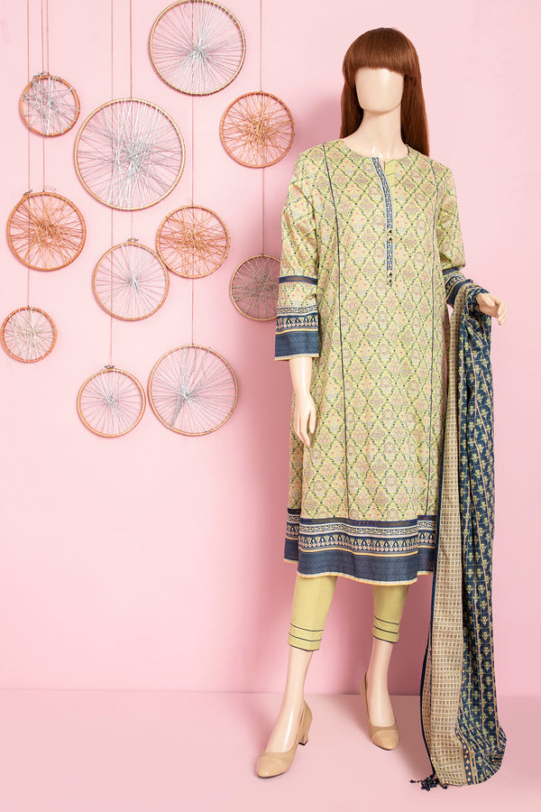 Unstitched Printed Lawn 3 Piece