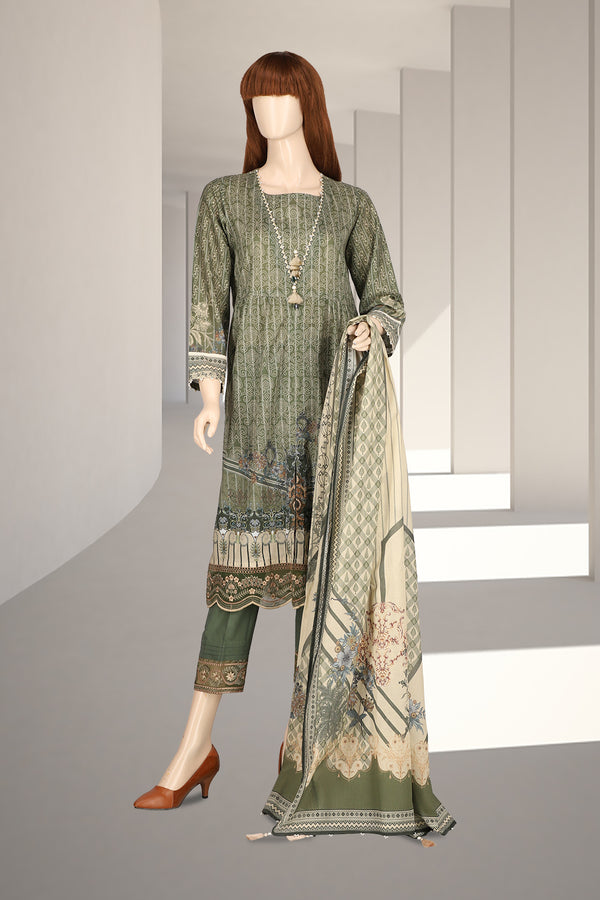 Unstitched Printed Lawn 2 Piece (Shirt/Dupatta)