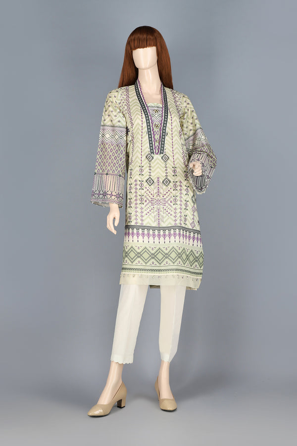 Unstitched Printed Embroidered Lawn Shirt