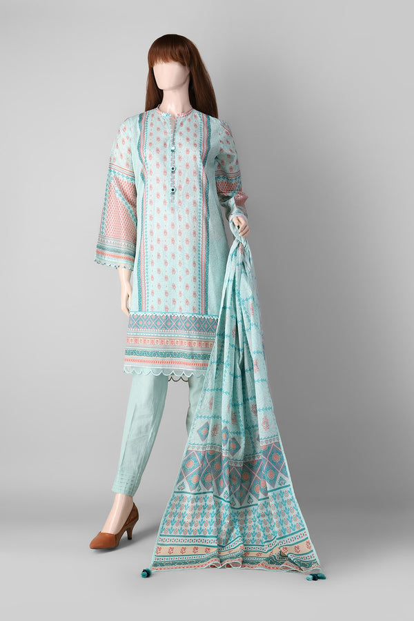 Unstitched Printed Lawn 2 Piece (Shirt/Dupatta)