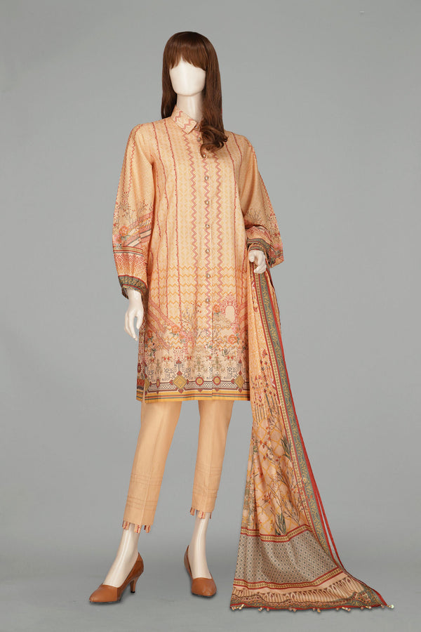 Unstitched Printed Lawn 2 Piece (Kameez Dupatta)