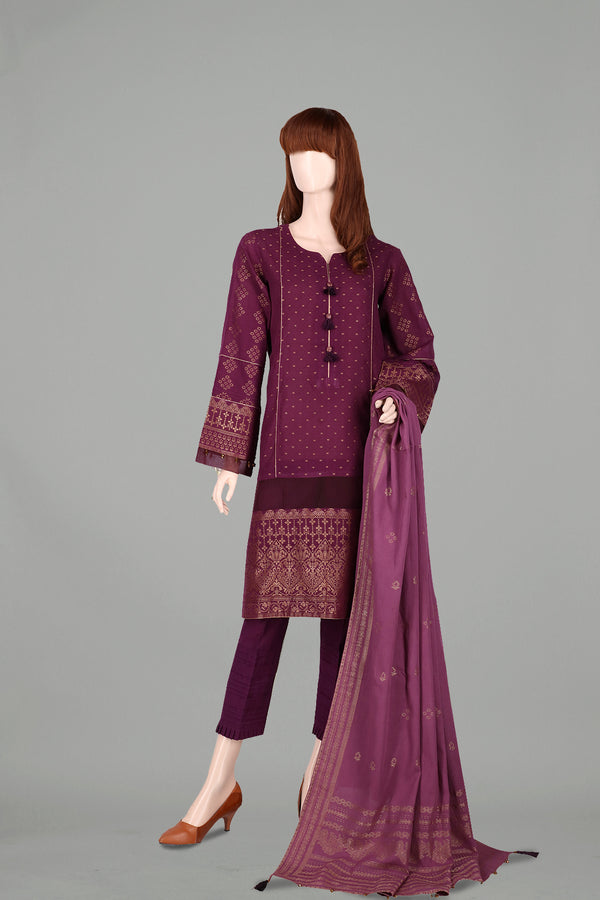 Unstitched Jacquard Lawn 3 Piece