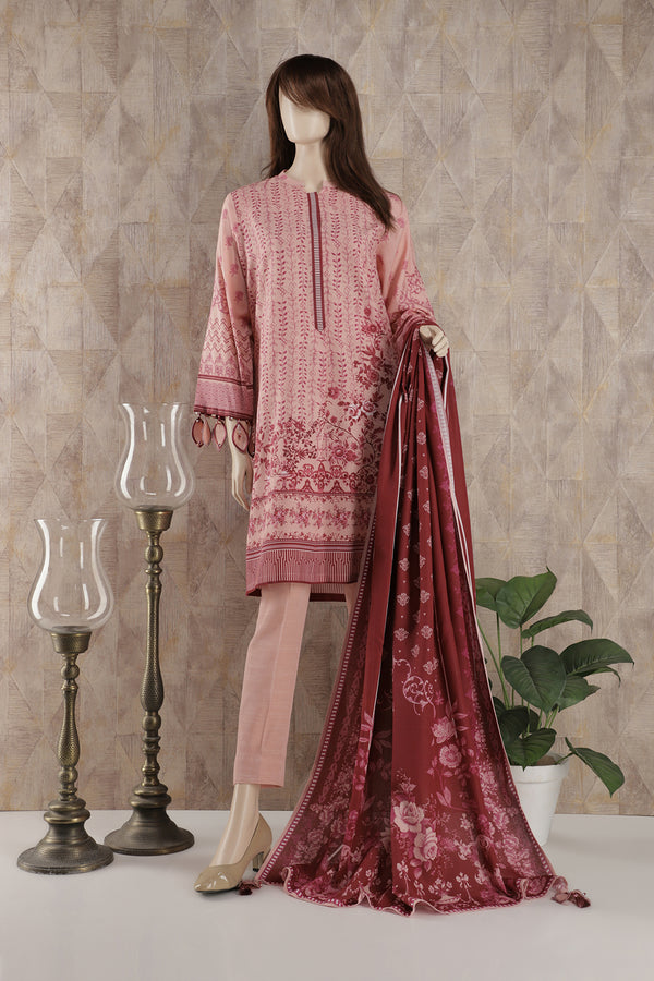 Unstitched Printed Khaddar 2 Piece (Shirt/Dupatta)