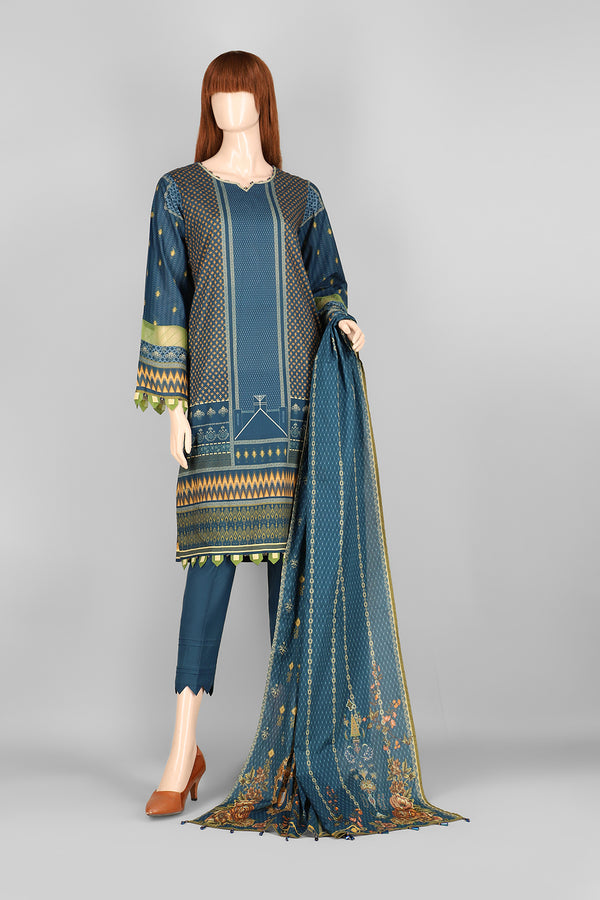 Unstitched Printed Lawn 2 Piece (Shirt/Dupatta)