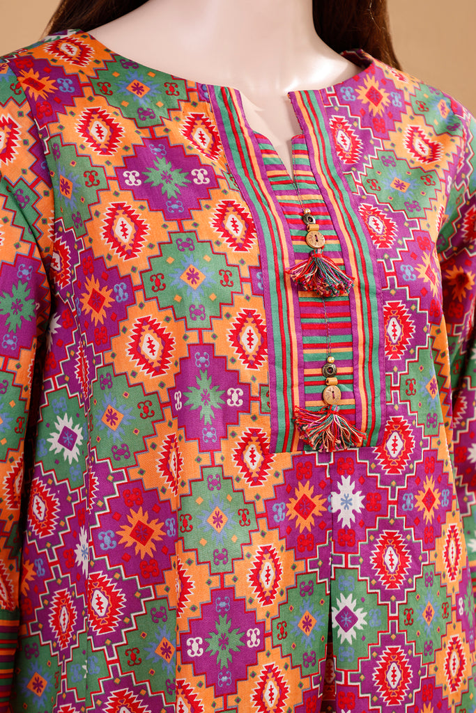 Printed Cambric Stitched Shirt