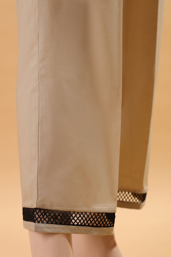 brown fitted CAMBRIC PANTS
